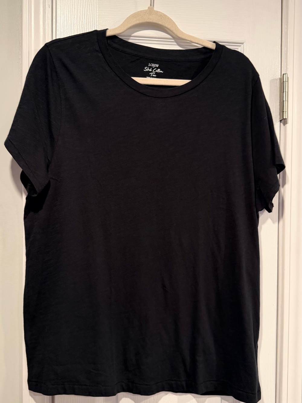 NWOT J. Crew Size XXL Black Slub Cotton Tee Shirt Short Sleeve Lightweight